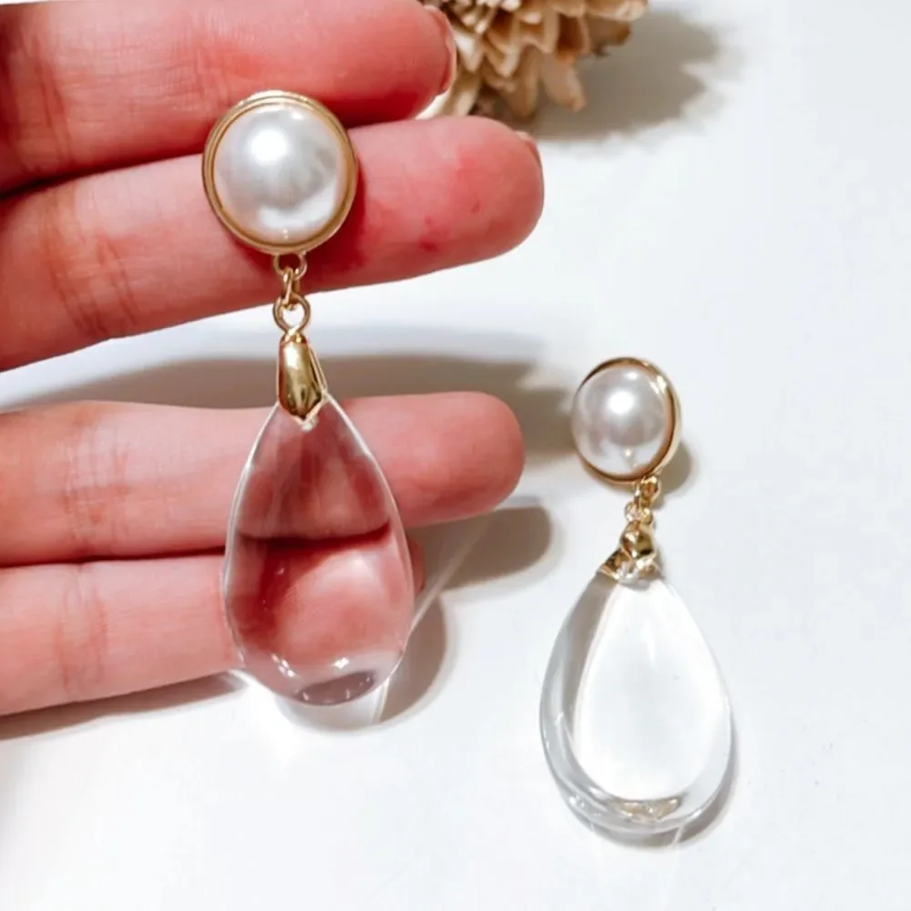Crystal drop earrings M257 - Picture 3 of 3